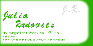 julia radovits business card